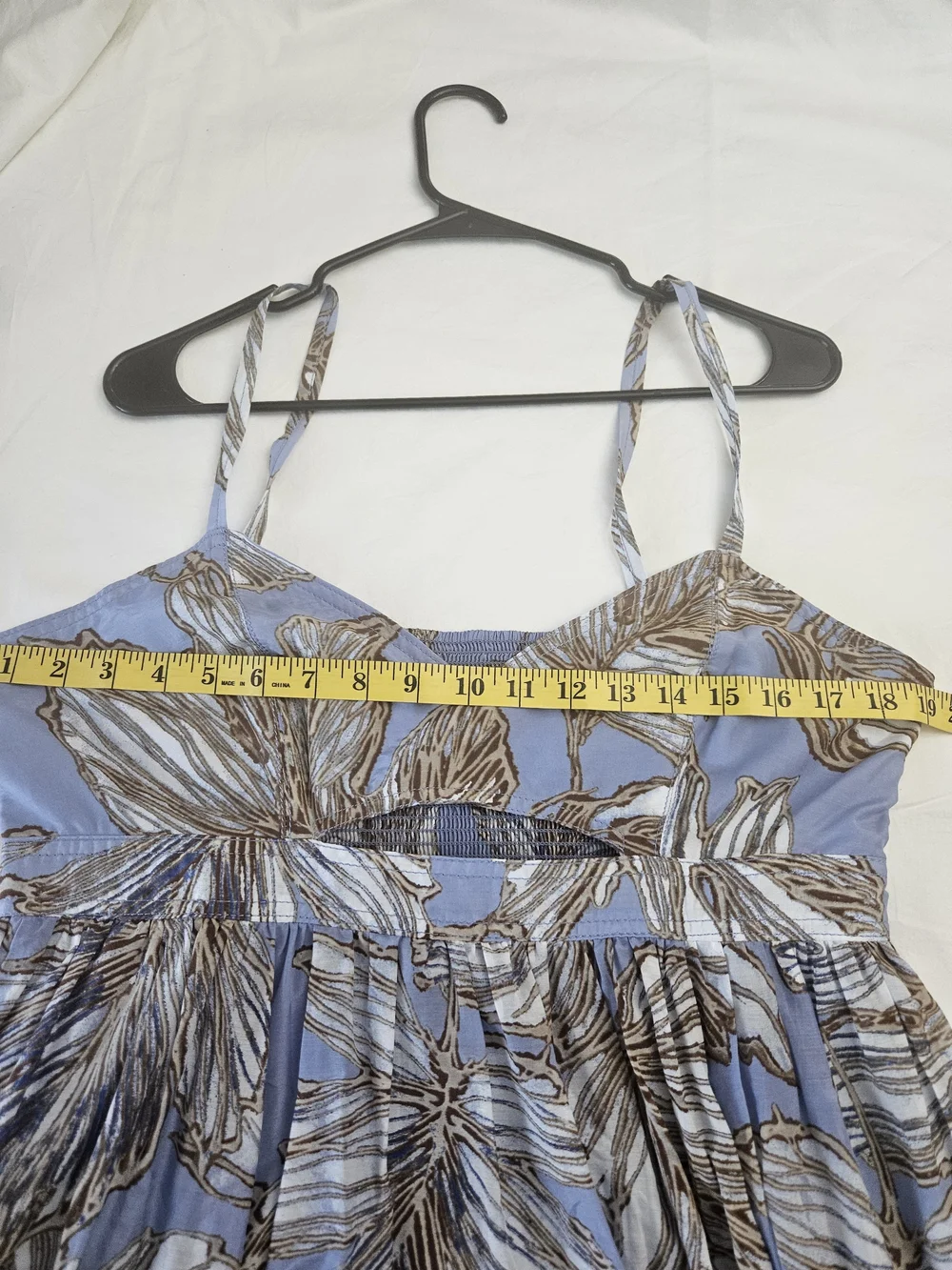 Banana Republic Light Blue Floral Cutout Maxi Sundress Size 14 New - Picture 15 of 16
